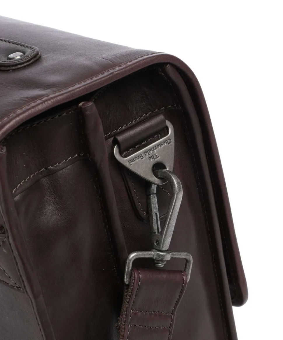 Cow Wax Pull Up Glenwood Aktentasche 17″ Rindsleder dunkelbraun
