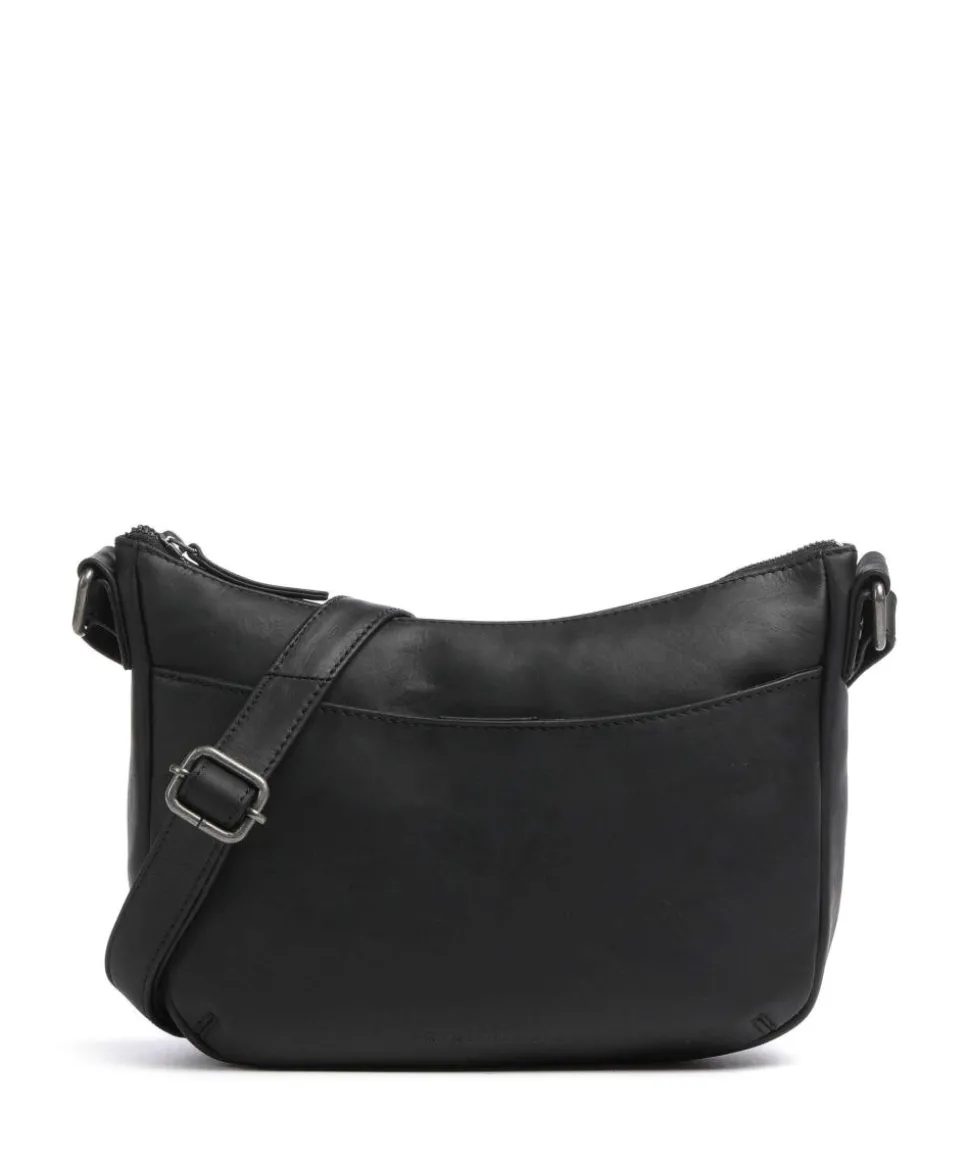 Cow Wax Pull Up Henderson Umhängetasche fein genarbtes Leder schwarz