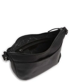 Cow Wax Pull Up Henderson Umhängetasche fein genarbtes Leder schwarz