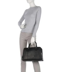 Cow Wax Pull Up Layton Handtasche Rindsleder schwarz