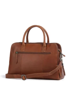 Cow Wax Pull Up Layton Handtasche Rindsleder cognac