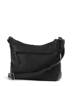 Cow Wax Pull Up Loraine Umhängetasche Rindsleder schwarz