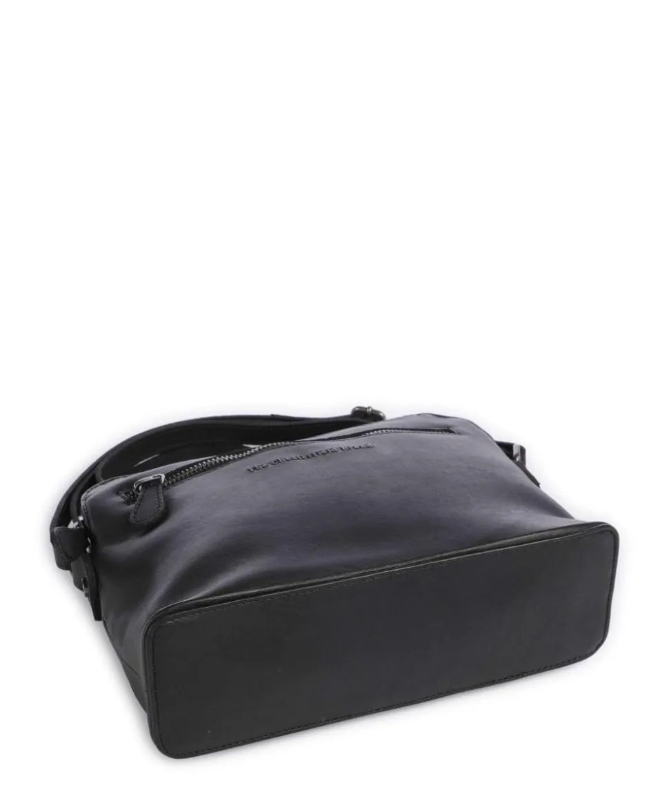 Cow Wax Pull Up Nebraska Umhängetasche Rindsleder schwarz