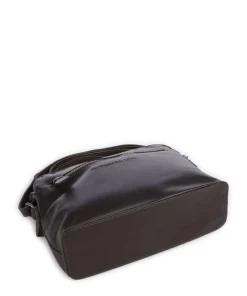 Cow Wax Pull Up Nebraska Umhängetasche Rindsleder dunkelbraun