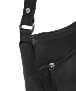 Cow Wax Pull Up Piemonte Umhängetasche Pull-Up Rindsleder schwarz