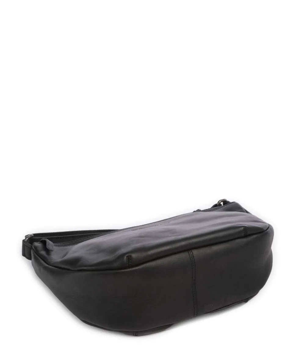 Cow Wax Pull Up Piemonte Umhängetasche Pull-Up Rindsleder schwarz