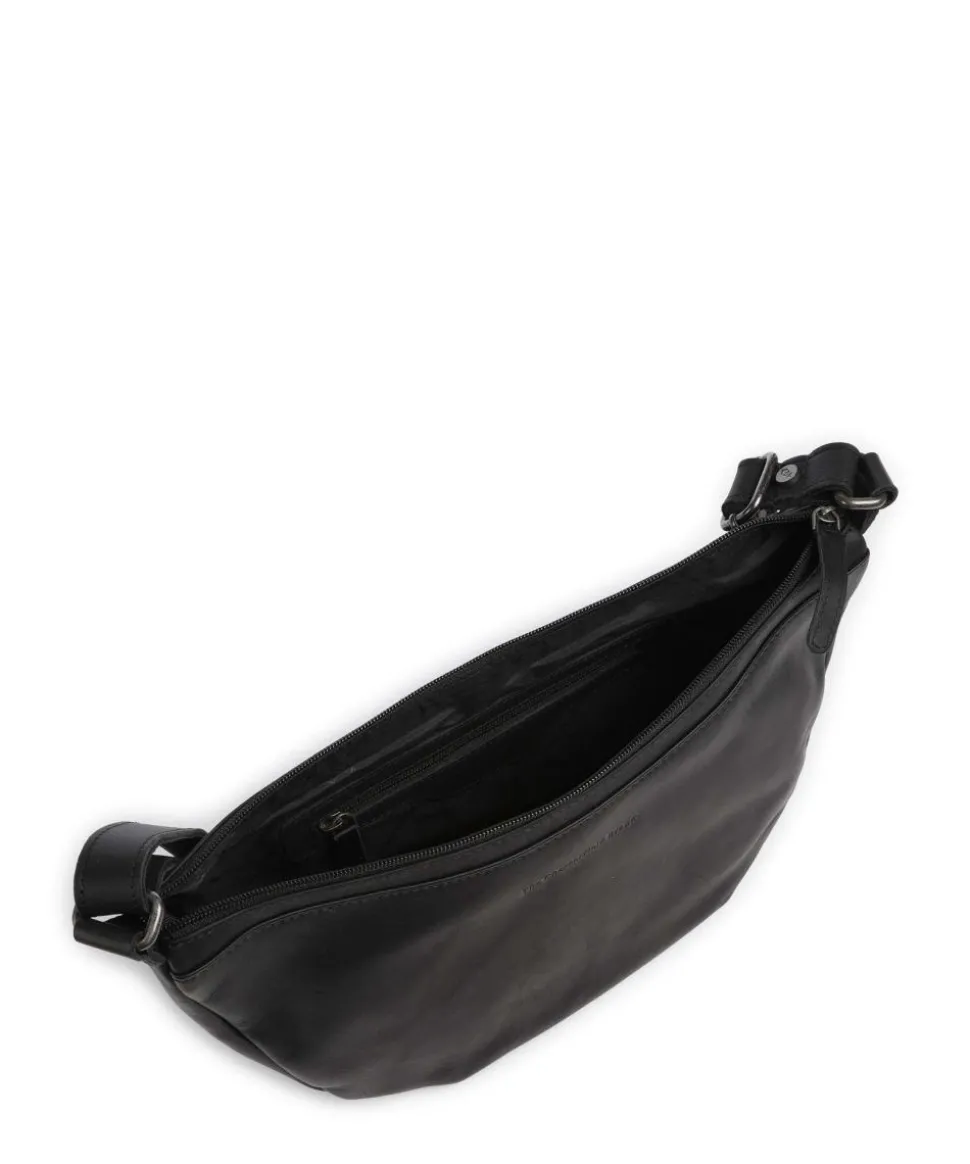 Cow Wax Pull Up Piemonte Umhängetasche Pull-Up Rindsleder schwarz