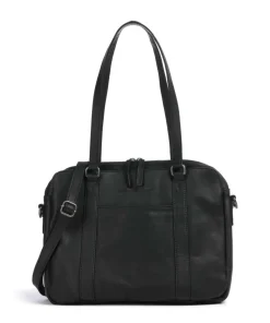 Cow Wax Pull Up Pretoria Schultertasche 13″ Rindsleder schwarz