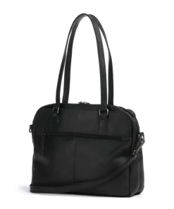 Cow Wax Pull Up Pretoria Schultertasche 13″ Rindsleder schwarz