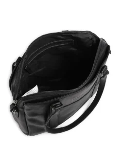 Cow Wax Pull Up Pretoria Schultertasche 13″ Rindsleder schwarz