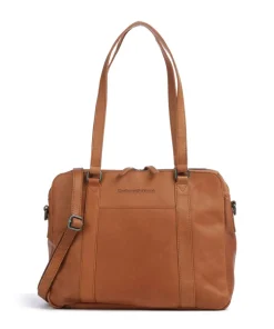 Cow Wax Pull Up Pretoria Schultertasche 13″ Rindsleder cognac