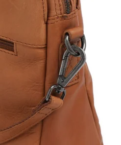 Cow Wax Pull Up Pretoria Schultertasche 13″ Rindsleder cognac