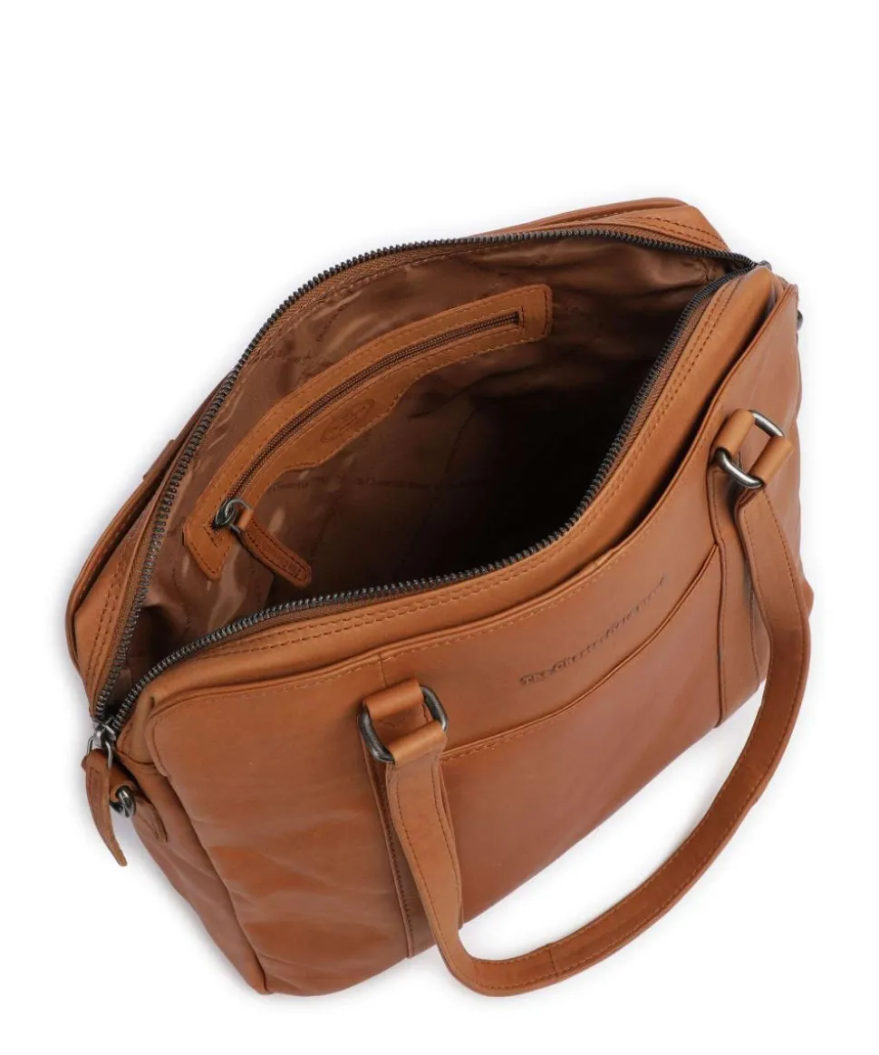Cow Wax Pull Up Pretoria Schultertasche 13″ Rindsleder cognac