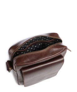 Crazy Horse Collector Umhängetasche fein genarbtes Rindsleder dunkelbraun