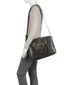 Crazy Horse Everett Aktentasche 16″ fein genarbtes Rindsleder grün