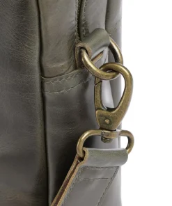 Crazy Horse Everett Aktentasche 16″ fein genarbtes Rindsleder grün