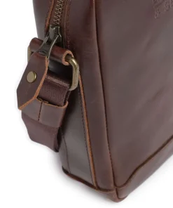 Crazy Horse Runner Umhängetasche fein genarbtes Rindsleder dunkelbraun