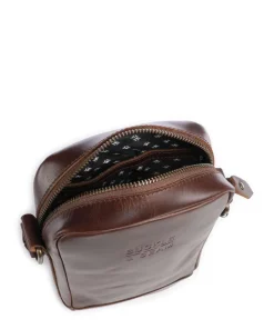 Crazy Horse Runner Umhängetasche fein genarbtes Rindsleder dunkelbraun