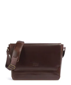Crazy Horse Times Kuriertasche 13″ fein genarbtes Rindsleder dunkelbraun