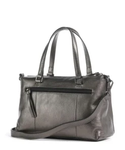 Creased Crystal Handtasche fein genarbtes Leder dunkelgrau