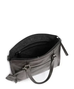 Creased Crystal Handtasche fein genarbtes Leder dunkelgrau