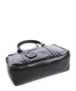 Creased Crystal Handtasche fein genarbtes Leder schwarz