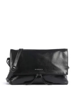 Creased Crystal Umhängetasche fein genarbtes Leder schwarz