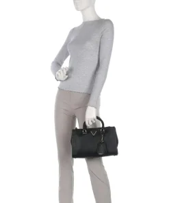 Cresidia Handtasche Lederimitat schwarz