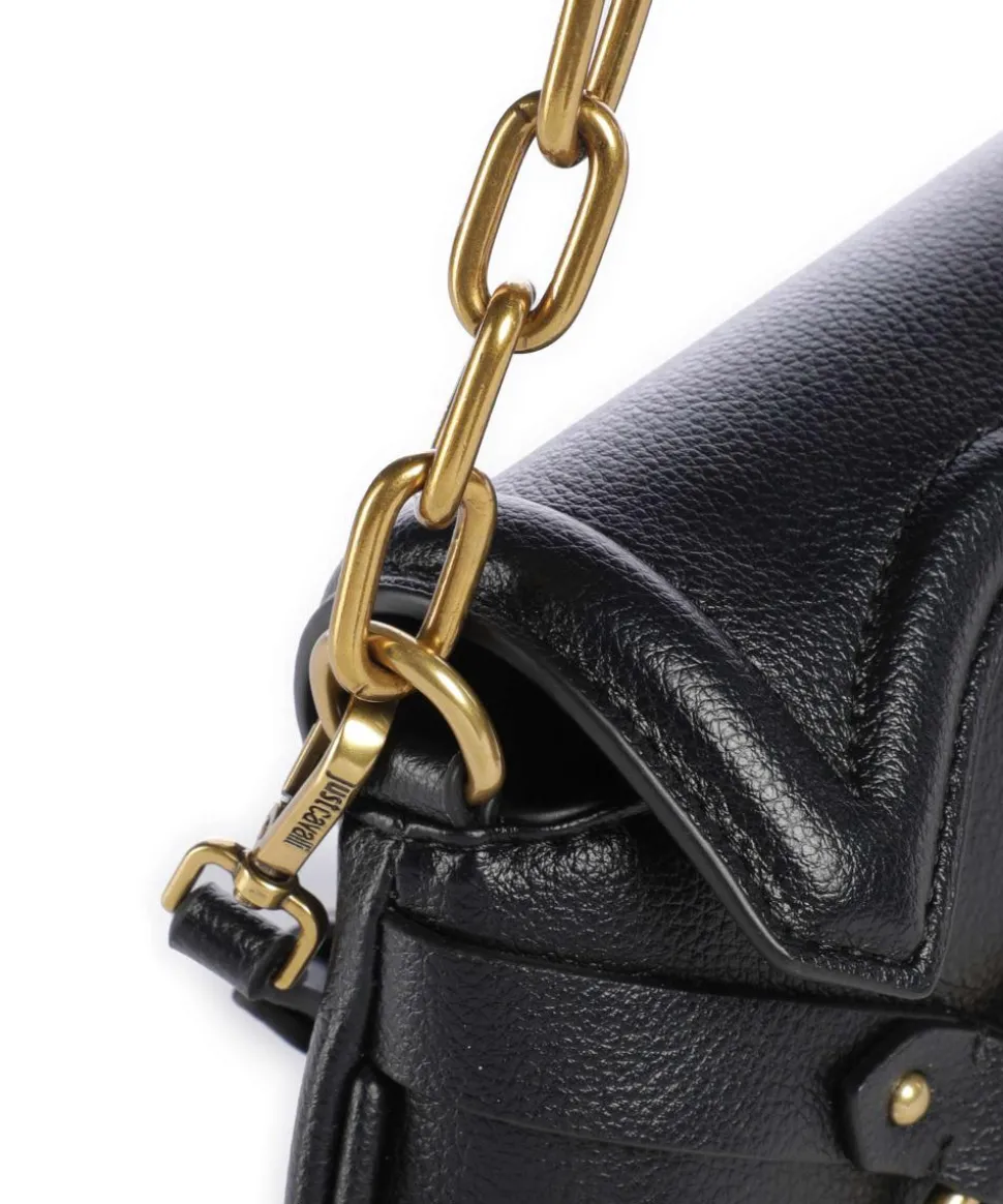 Crossed Laces Schultertasche Lederimitat schwarz