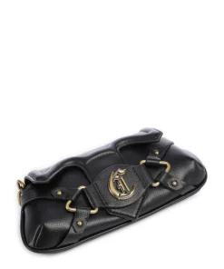 Crossed Laces Schultertasche Lederimitat schwarz