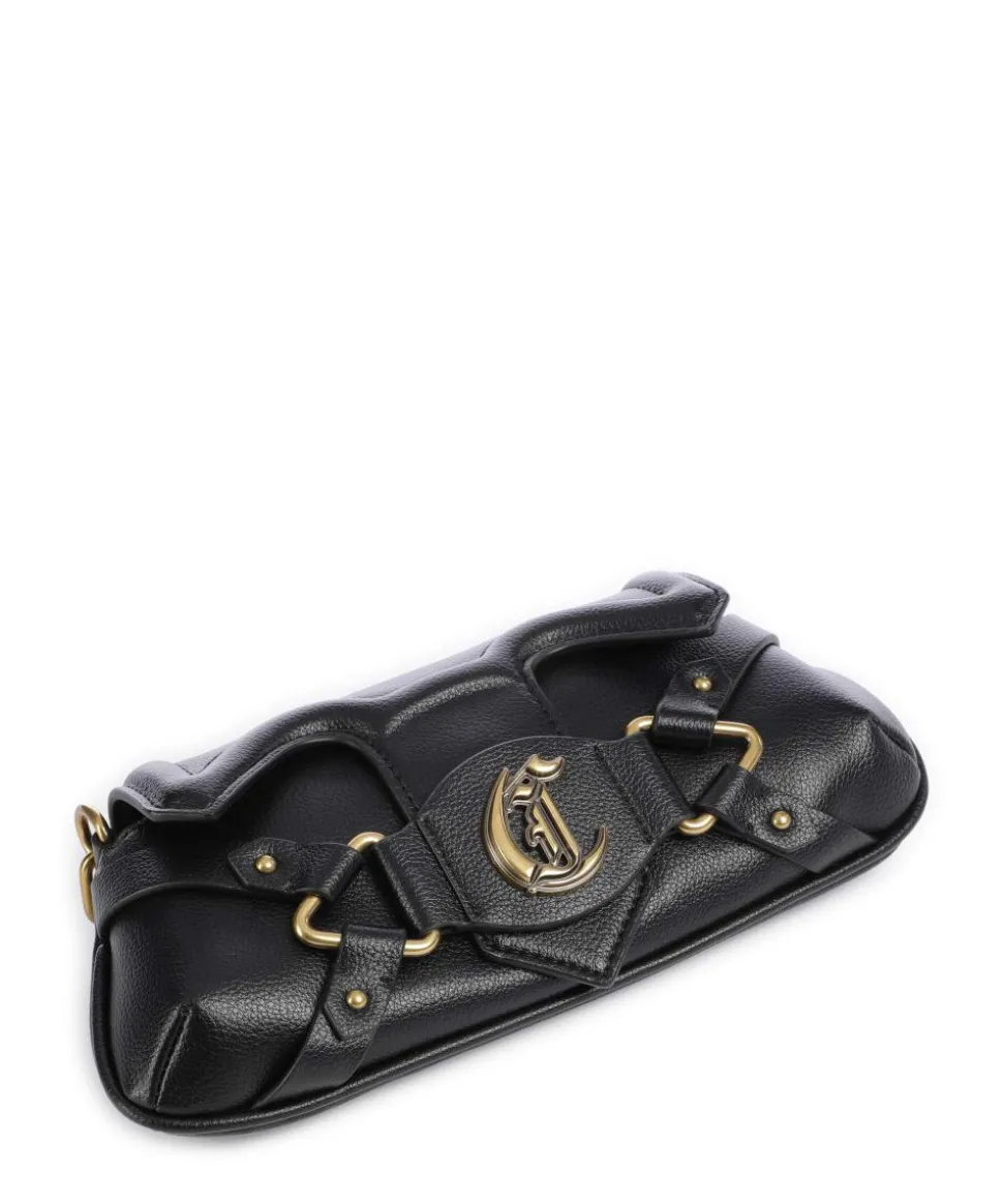 Crossed Laces Schultertasche Lederimitat schwarz