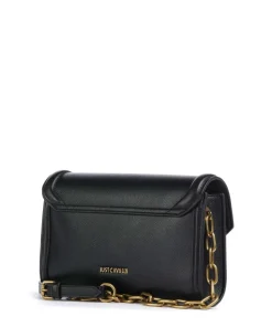 Crossed Laces Umhängetasche Lederimitat schwarz