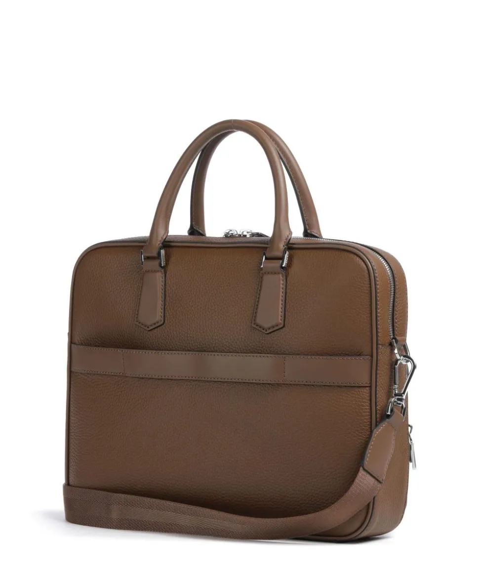Crosstown Aktentasche 14″ genarbtes Rindsleder braun