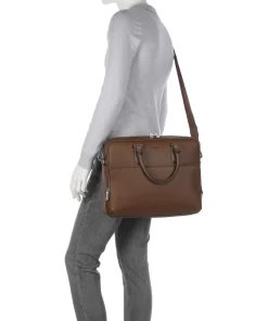 Crosstown Aktentasche 14″ genarbtes Rindsleder braun