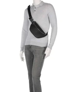 Crosstown Gürteltasche genarbtes Rindsleder schwarz