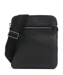 Crosstown Umhängetasche genarbtes Rindsleder schwarz