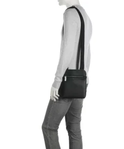 Crosstown Umhängetasche genarbtes Rindsleder schwarz