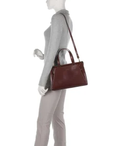 Crown Handtasche fein genarbtes Rindsleder braun