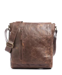 Crunchy L Umhängetasche Büffelleder braun