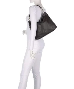 Dalia Kaia Beuteltasche genarbtes Leder dunkelbraun