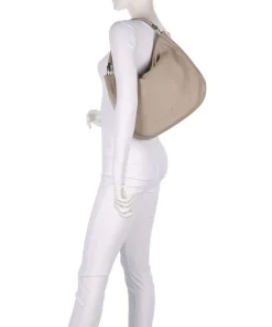 Dalia Mia Beuteltasche genarbtes Leder beige