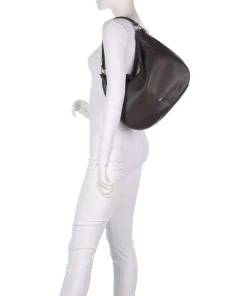 Dalia Mia Beuteltasche genarbtes Leder dunkelbraun