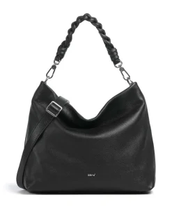 Dalia Soley Beuteltasche genarbtes Leder schwarz