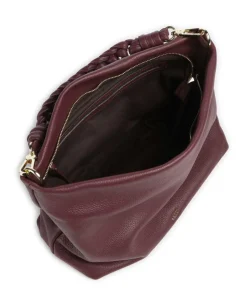 Dalia Soley Beuteltasche genarbtes Leder bordeaux