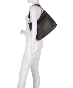 Dalia Soley Beuteltasche genarbtes Leder dunkelbraun