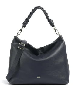 Dalia Soley Beuteltasche genarbtes Leder navy