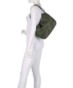 Dalia Star Saddle Beuteltasche genarbtes Leder khaki