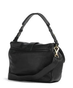 Dalia Star Saddle Beuteltasche genarbtes Leder schwarz