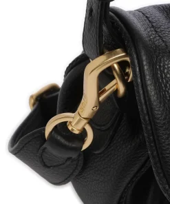 Dalia Star Saddle Schultertasche genarbtes Leder schwarz