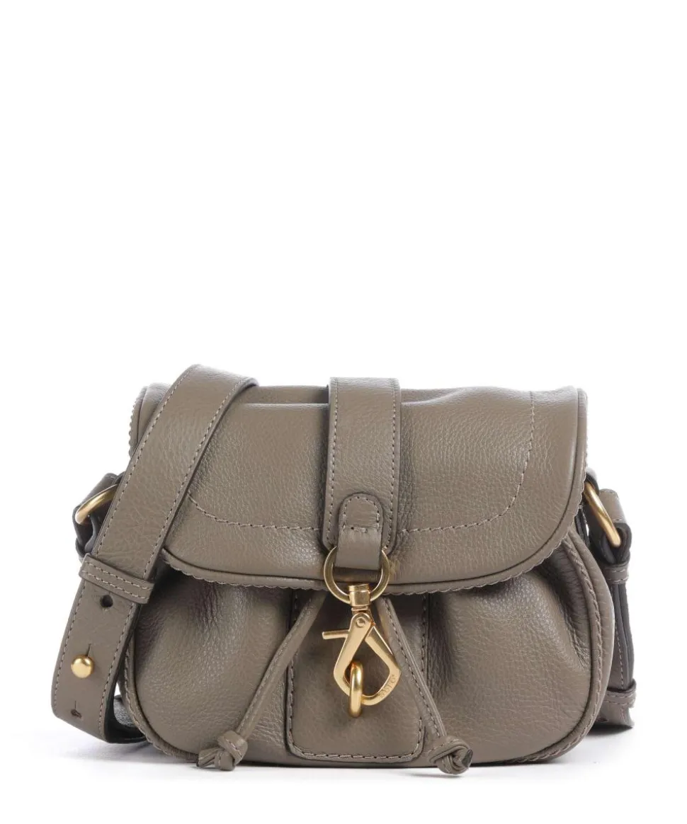 Dalia Star Saddle Umhängetasche genarbtes Leder taupe